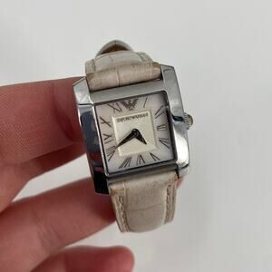 Emporio Armani Cream leather watch